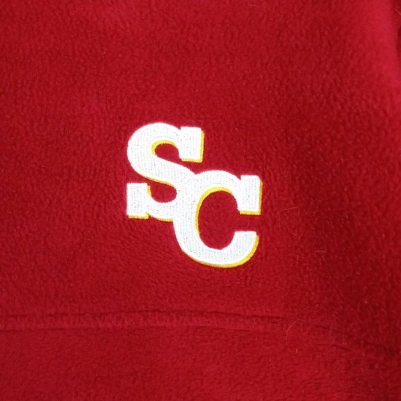 SC Columbia Mens Jacket Fleece Red Embroidered Logo Full Zip Large - Picture 4 of 12